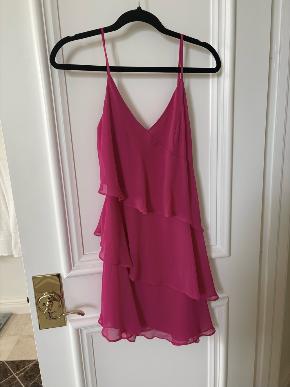 Express Fuchsia Layered Spaghetti Strap Dress